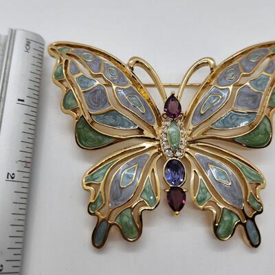 LOT 2RP: Vintage Bob Mackie Colorful Enamel Butterfly Pin/Brooch