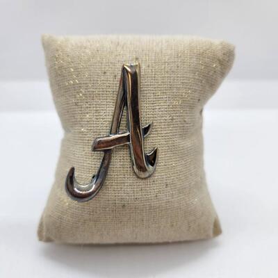 LOT 8RP: Vintage Sterling Sculpted Initial 