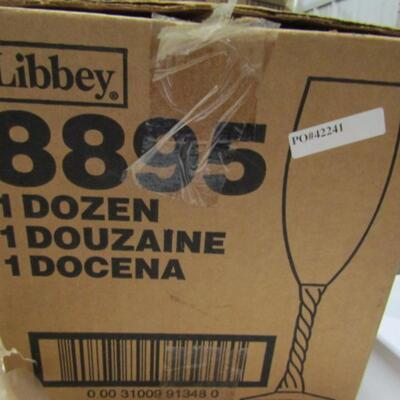 Libbey (8895) Revolution 5 3/4 Ounce Flute Glasses- 5 Dozen- Engraved- (#102)