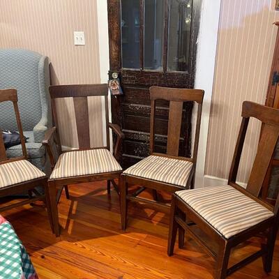 Four Mid Century T Back Chairs
