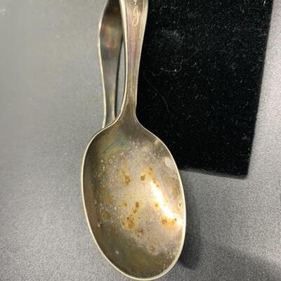 2 Vintage Baby Spoons - 3.5â€ & 3â€ approx