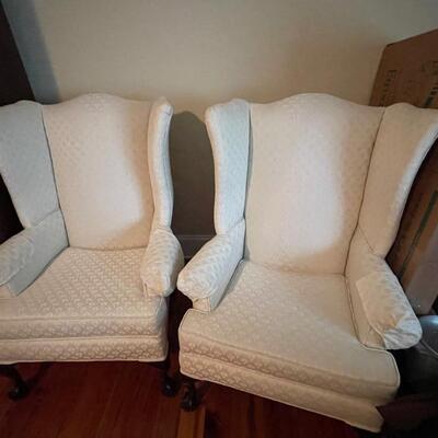 Two Gorgeous Vintage Wing Back Chairs