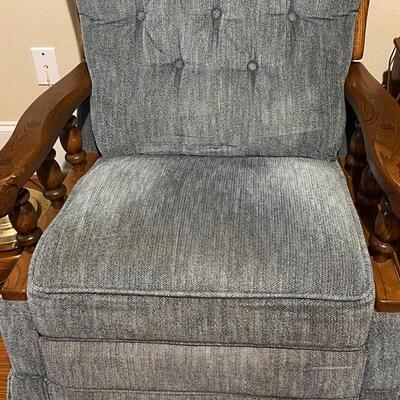 Vintage Wood Trim Lazy Boy Rocker/Recliner