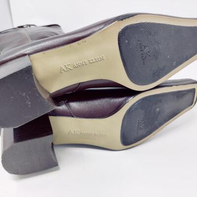 AK ANNE KLEIN WOMEN'S BROWN LEATHER BOOTS SIZE 10 M