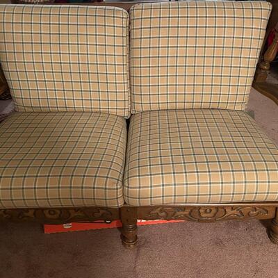 Mid Century Wood Settee