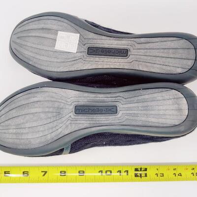 MICHELLE K WOMEN'S BLACK TEXTILE FLATS SIZE 10