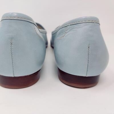 ENZO ANGIOLINI WOMEN'S LIGHT BLUE LEATHER FLATS SIZE 10 M