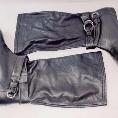 B MAKOWSKY WOMEN'S BLACK LEATHER BOOTS SIZE 10 M