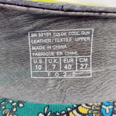 MICHELLE K WOMEN'S GREY LEATHER TEXTILE FLATS SIZE 10