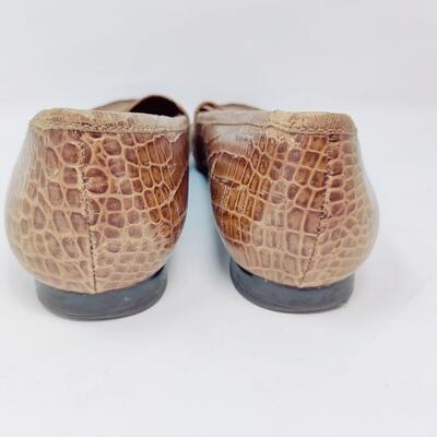 RALPH LAUREN WOMEN'S BROWN LEATHER FLATS SIZE 10