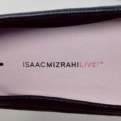 ISAAC MIZRAHI LIVE! WOMEN'S BLACK LEATHER FLATS SIZE 10 M