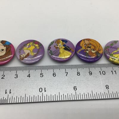 Set of 5 Vintage Disney Beauty and the Beast Belle Button Covers