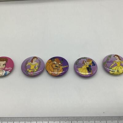 Set of 5 Vintage Disney Beauty and the Beast Belle Button Covers