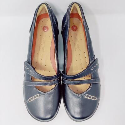 CLARKS UNSTRUCTURED WOMEN'S BLACK LEATHER SHOES SIZE 10 M