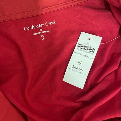 NWT - COLDWATER CREEK - SASSY WOMENâ€™S WRAP TOP - SIZE XL 16