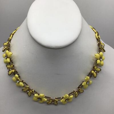 Vintage Sunshine Yellow Butterfly Necklace