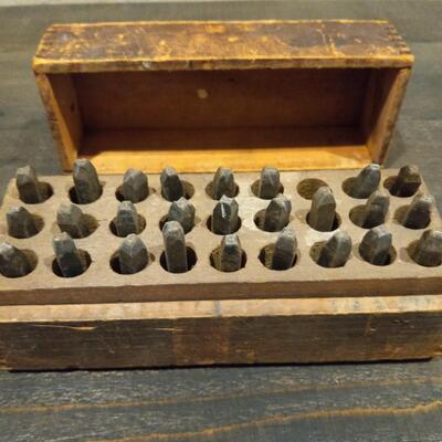 Antique Letter & Number Steel Stamp Punch Set