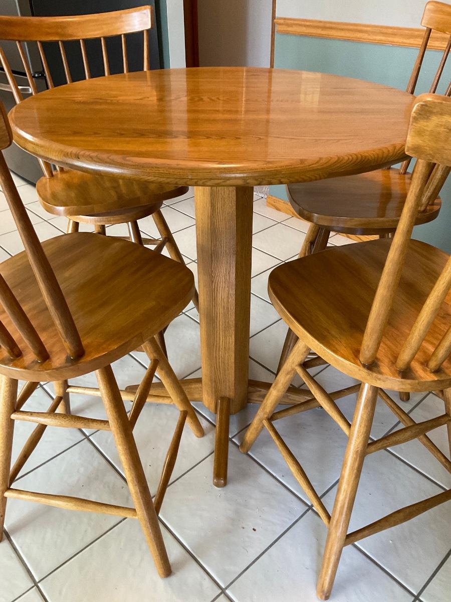 Counter height round table and chairs