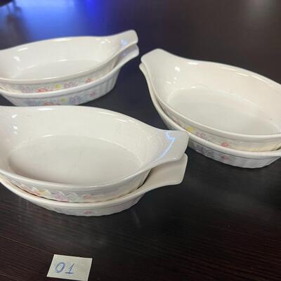 Au Gratin Dish Floral Pattern Japan Oven Safe Microwave Safe