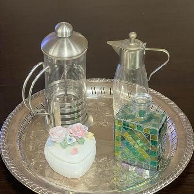 Decorative items and Tray
