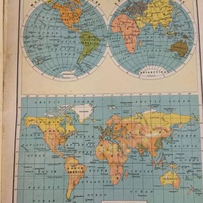 Vintage 1944-1945 World Atlas Encyclopedia Britannica 13â€ wide x 16.5â€ long approx