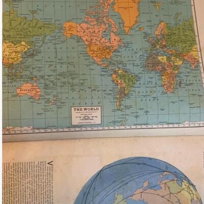 Vintage 1944-1945 World Atlas Encyclopedia Britannica 13â€ wide x 16.5â€ long approx