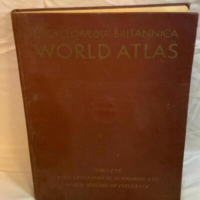 Vintage 1944-1945 World Atlas Encyclopedia Britannica 13â€ wide x 16.5â€ long approx