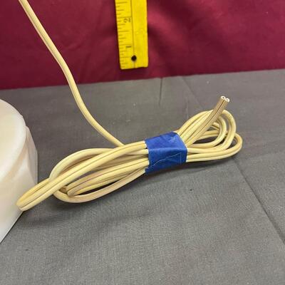 Tall Lincoln drape lamp by Aladdin w/ floral shade