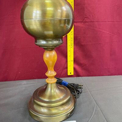 Vintage deco brass and wood lamp