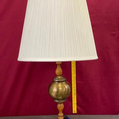Vintage deco brass and wood lamp