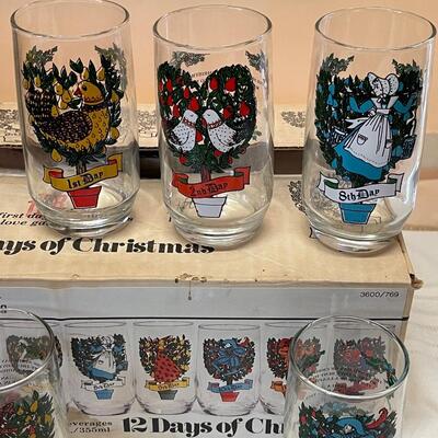 Anchor Hocking 12 Days of Christmas Glasses