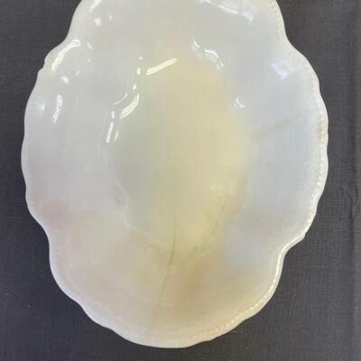 Small Homer Laughlin bowl and unmarked blue bowl