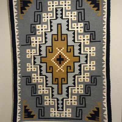 Vintage Navajo Wool Rug Wall Hanging