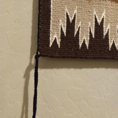 Vintage Navajo Wool Rug Yei Corn Dancers Wall Hanging