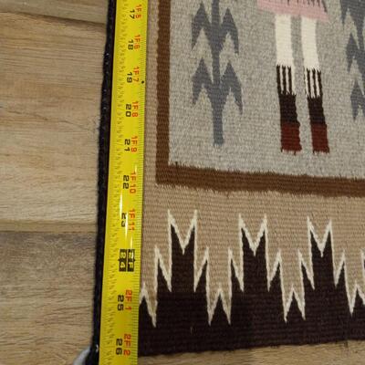 Vintage Navajo Wool Rug Yei Corn Dancers Wall Hanging