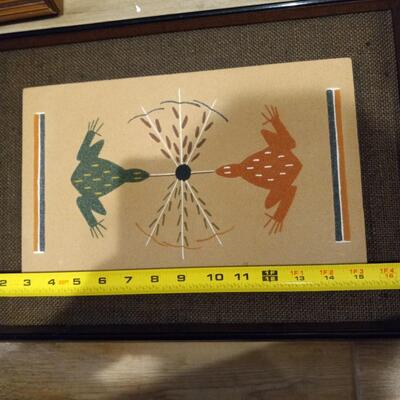 Vintage Navajo Sandpainting Frogs