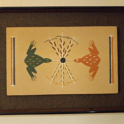 Vintage Navajo Sandpainting Frogs