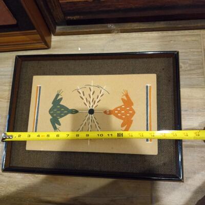 Vintage Navajo Sandpainting Frogs