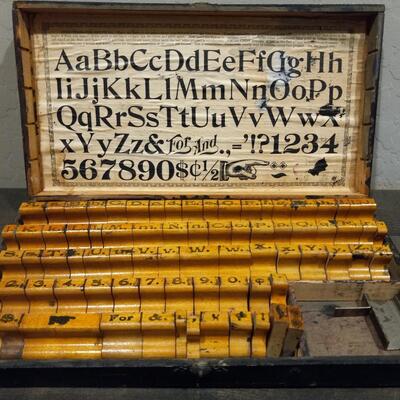 Vintage Antique Rubber Stamp Wood Block Print