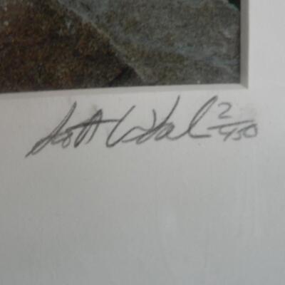 SIGNED PHOTO AND PORCELIAN FLOWERS