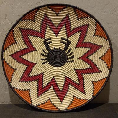 Native American Basket Tray with Crab Design