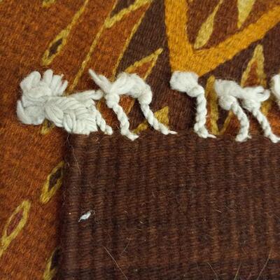 Navajo Diamond Design Fringe Wool Rug