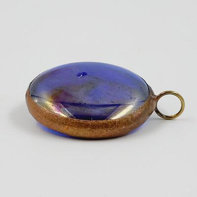 BEAUTIFUL COPPER INLAID MOON PENDANT
