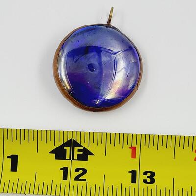 BEAUTIFUL COPPER INLAID MOON PENDANT