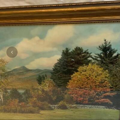 Sawyer Original Hand âœ‹ Colored Photo 22â€wide x 14.5â€ high- Mt. Chocorua â›° and Lake ðŸ’§