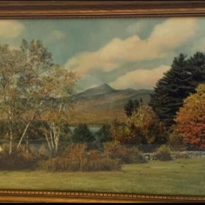Sawyer Original Hand âœ‹ Colored Photo 22â€wide x 14.5â€ high- Mt. Chocorua â›° and Lake ðŸ’§
