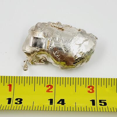 BEAUTIFUL SILVER & FAUX EMERALD ARTIST PENDANT