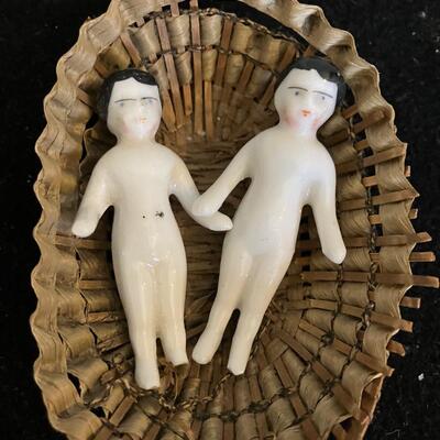 Antique Miniature Porcelain Doll Figurines 2â€ long