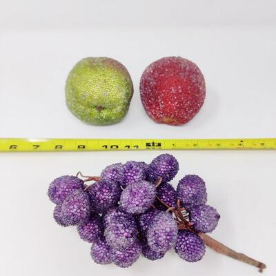 VINTAGE SUGAR BEADED FRUIT LOT