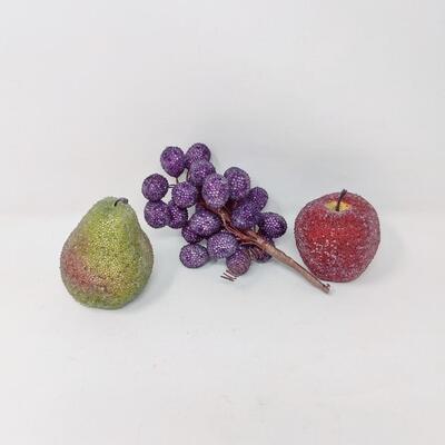VINTAGE SUGAR BEADED FRUIT LOT
